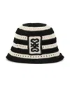 Sandro Striped Crochet-knit Bucket Hat In Ecru/black