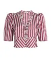 Sandro Arlequin Striped Blouse In Red