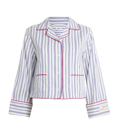 SANDRO STRIPED CROPPED SHIRT