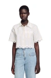 Sandro Striped Cropped Shirt In Multi