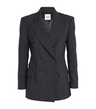 SANDRO SANDRO PARIS STRIPED DOUBLE-BREASTED BLAZER