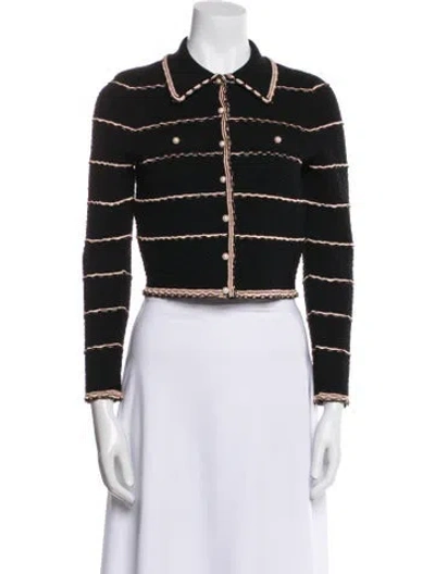 Pre-owned Sandro Striped Evening Jacket In Black