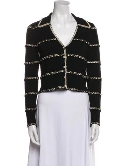 Pre-owned Sandro Striped Evening Jacket In Black