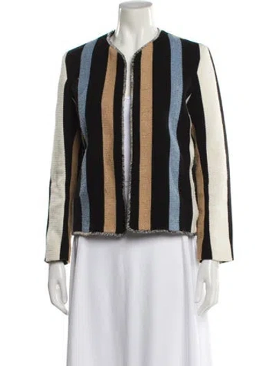 Pre-owned Sandro Striped Evening Jacket In Black