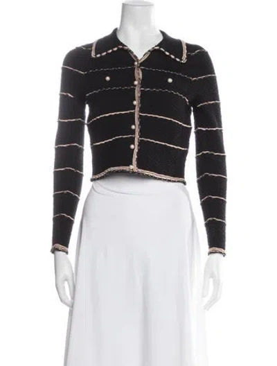 Pre-owned Sandro Striped Jacket In Black