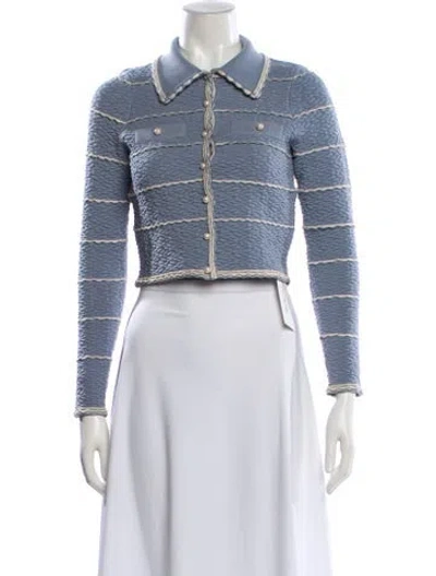 Pre-owned Sandro Striped Jacket In Blue