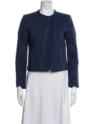Pre-owned Sandro Striped Jacket In Blue