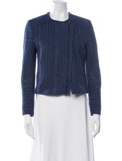 Pre-owned Sandro Striped Jacket In Blue