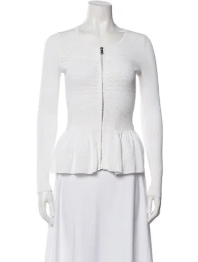 Pre-owned Sandro Striped Jacket In White