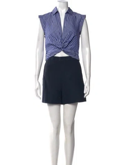 Pre-owned Sandro Striped Jumpsuit In Blue