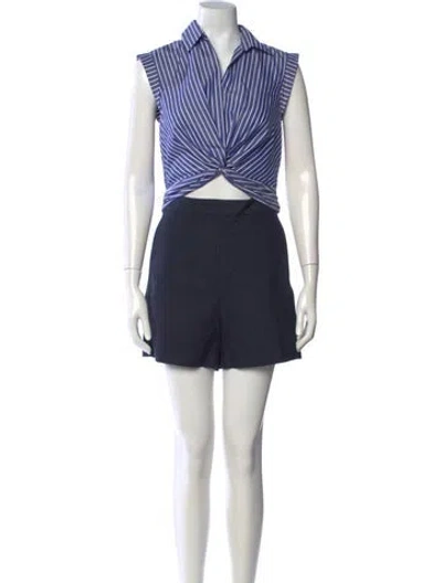 Pre-owned Sandro Striped Jumpsuit In Blue