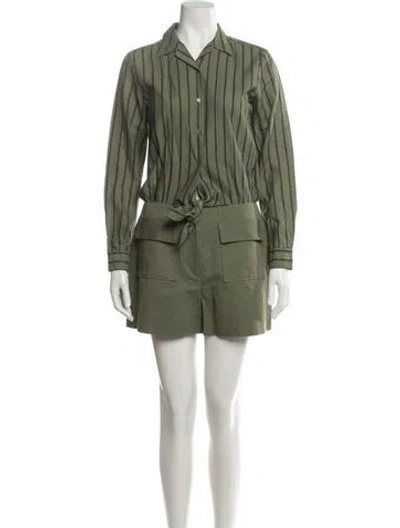 Pre-owned Sandro Striped Jumpsuit In Green