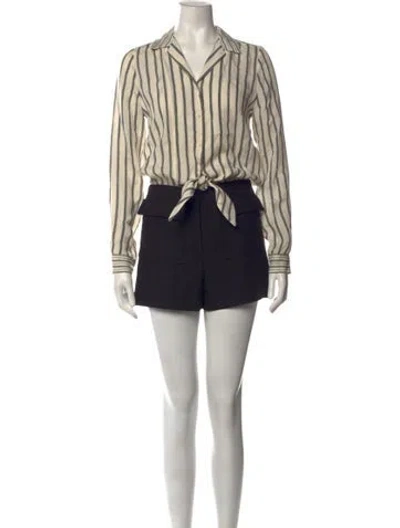 Pre-owned Sandro Striped Jumpsuit In Neutrals