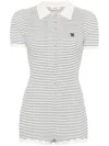 Sandro Dhadee Striped Playsuit In White
