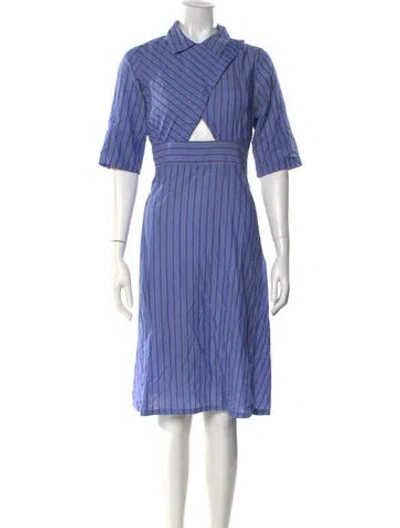 Pre-owned Sandro Striped Knee-length Dress In Blue