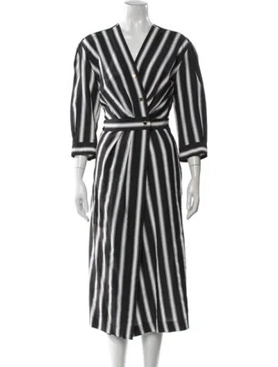 Pre-owned Sandro Striped Knee-length Dress In Multi
