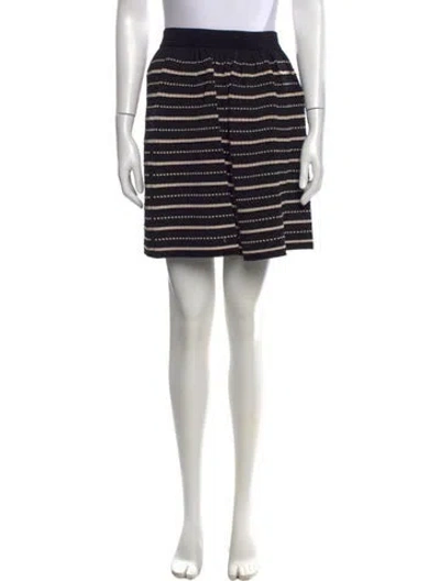 Pre-owned Sandro Striped Knee-length Skirt In Black