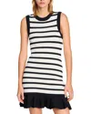 Sandro Womens Striped Sleeveless Knitted Mini Dress Naturels In Ecru/black