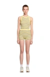 Sandro Striped Knit Shorts In Yellow