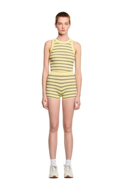 SANDRO SANDRO STRIPED KNIT SHORTS