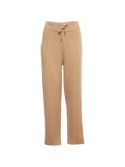 Pre-owned Sandro Striped Knit Trousers In Neutrals