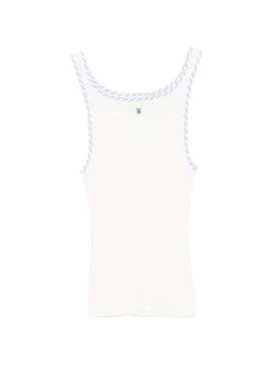 Sandro Striped Knitted Top In White