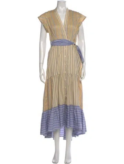 Pre-owned Sandro Striped Long Dress
