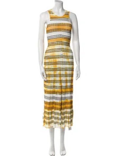Pre-owned Sandro Striped Long Dress In Yellow