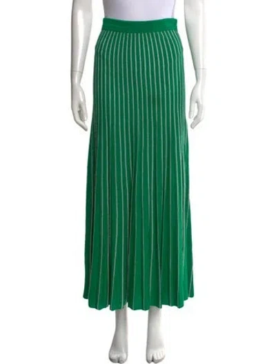 Pre-owned Sandro Striped Long Skirt In Green