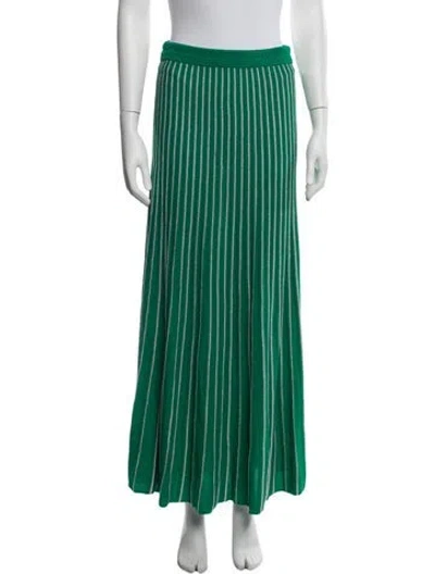Pre-owned Sandro Striped Long Skirt In Green