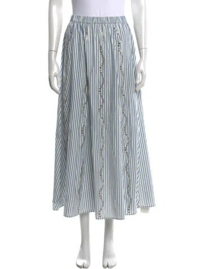Pre-owned Sandro Striped Long Skirt In Multicolor
