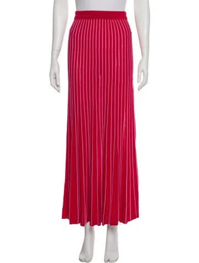 Pre-owned Sandro Striped Long Skirt In Red