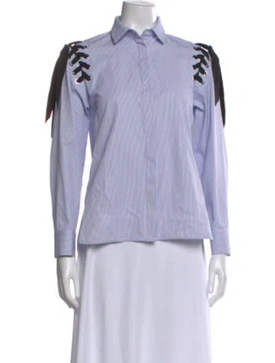 Pre-owned Sandro Striped Long Sleeve Button-up Top In Multi