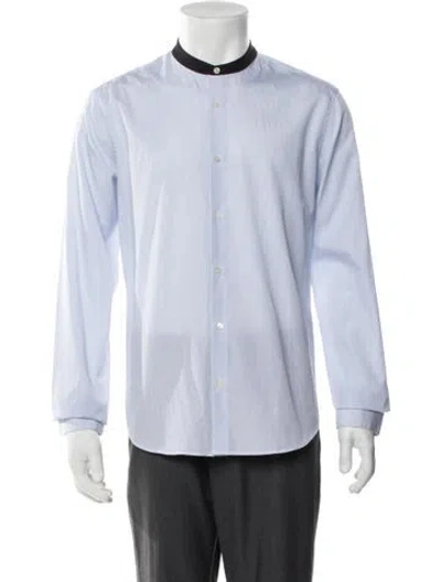 Pre-owned Sandro Striped Long Sleeve Dress Shirt In Blue
