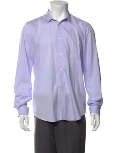 Pre-owned Sandro Striped Long Sleeve Dress Shirt In Purple
