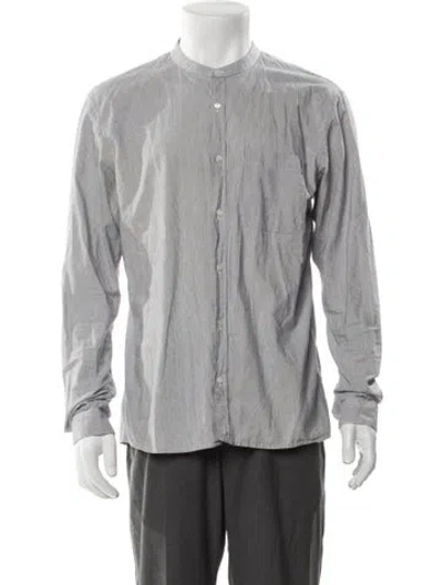 Pre-owned Sandro Striped Long Sleeve Shirt In Blue