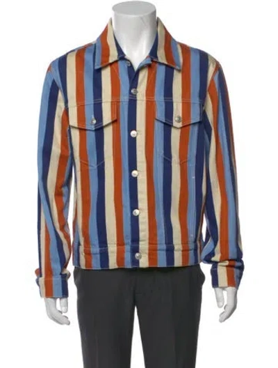 Pre-owned Sandro Striped Long Sleeve Shirt In Blue
