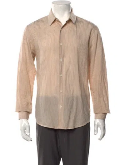Pre-owned Sandro Striped Long Sleeve Shirt In Neutral