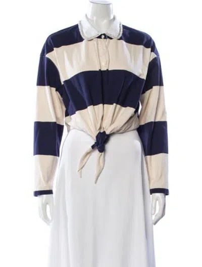 Pre-owned Sandro Striped Long Sleeve Top In Multi