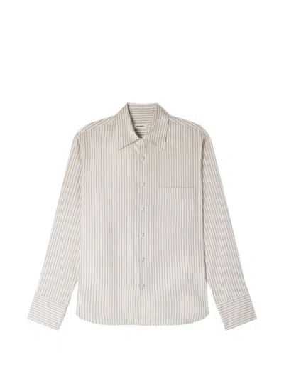 Sandro Striped Loose-fit Shirt In Neutral