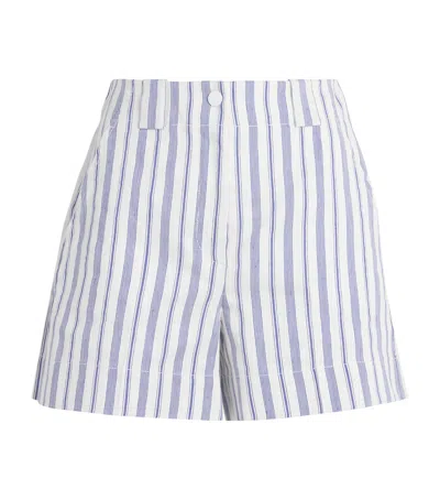 Sandro Striped Mid-rise Shorts In Blue