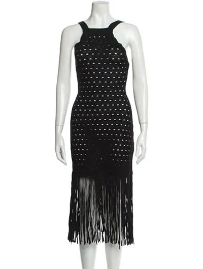 Pre-owned Sandro Striped Midi Length Dress In Gray