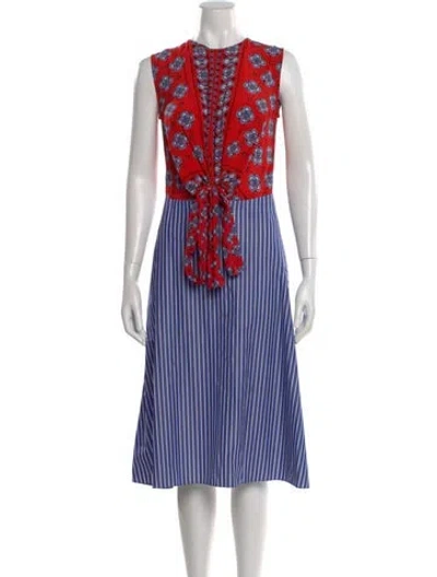 Pre-owned Sandro Striped Midi Length Dress In Multi