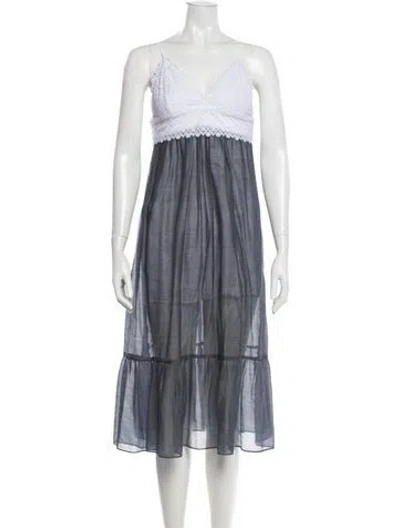 Pre-owned Sandro Striped Midi Length Dress In Multi