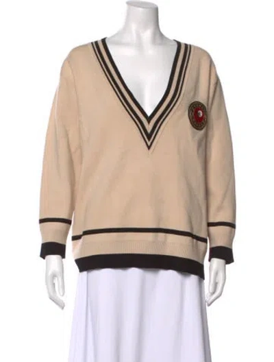 Pre-owned Sandro Striped Midi Length Dress In Neutral