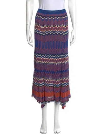 Pre-owned Sandro Striped Midi Length Skirt In Blue