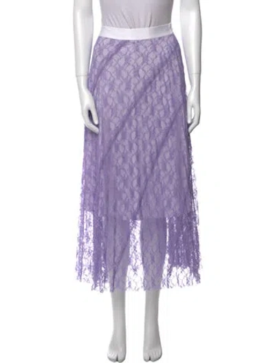 Pre-owned Sandro Striped Midi Length Skirt In Purple