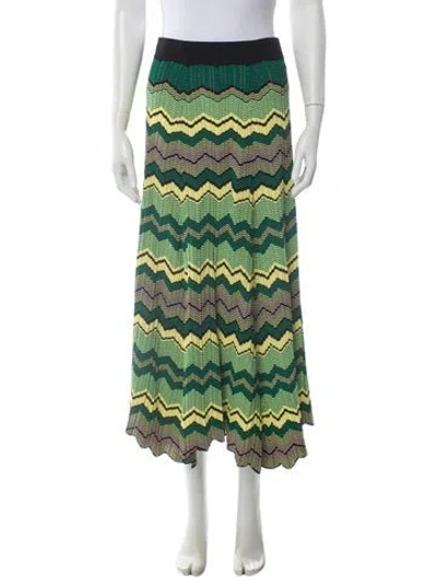 Pre-owned Sandro Striped Midi Length Skirt In Yellow