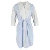 Sandro Striped Midi Shirt Dress In Blue And White Cotton