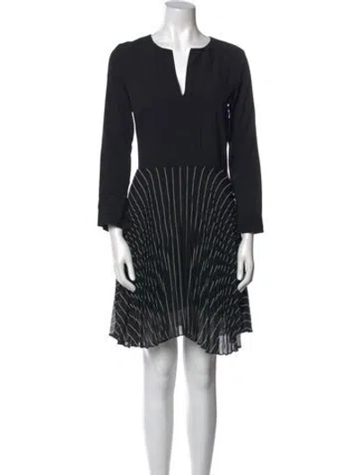 Pre-owned Sandro Striped Mini Dress In Black